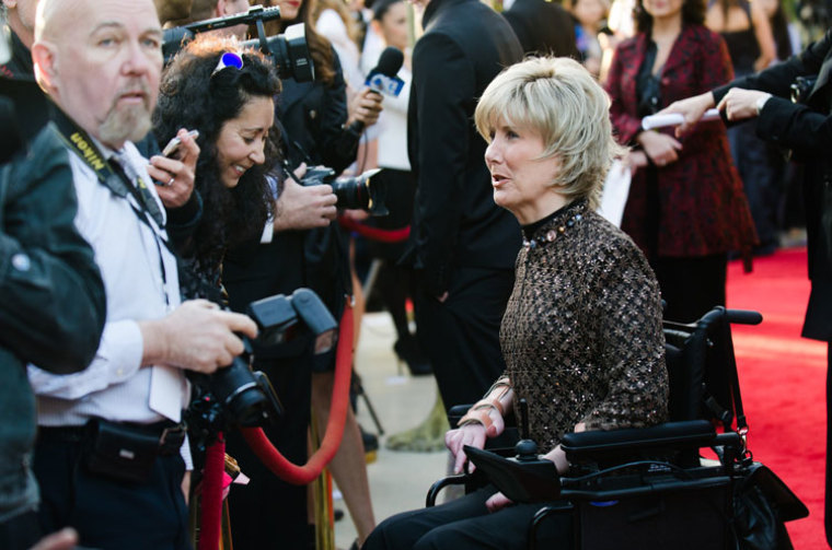 Joni Eareckson Tada speaks to reporters on the red carpet at the 22nd Annual Movieguide Awards, Feb. 7, 2014.