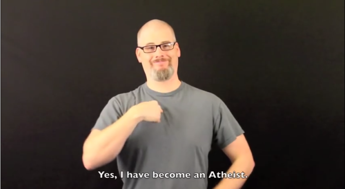 Pastor of the Virtual Deaf Church, Justin Vollmar, says he is now an atheist.