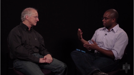 Calvinistic Baptist preacher and author John Piper (l) and Jemar Tisby (r) of RAA Network.