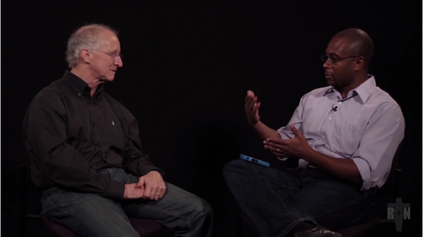 Calvinistic Baptist preacher and author John Piper (l) and Jemar Tisby (r) of RAA Network.