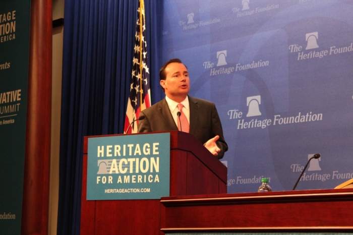 U.S. Senator Mike Lee (R-Utah) speaks about Higher Education Reform at The Heritage Foundation on Monday.