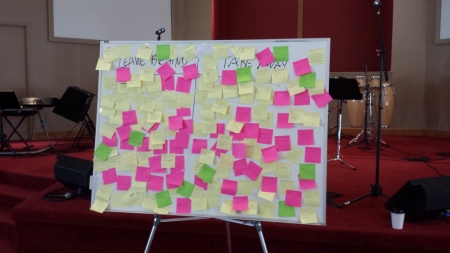 Final Thought: Post-its with what those in attendance want to leave behind them and take with them.