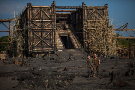 Still of Russell Crowe and Logan Lerman in "Noah," which hits theaters March 28.