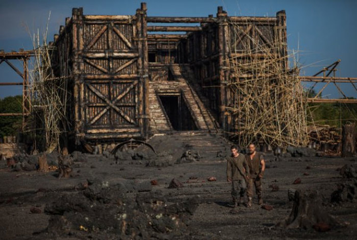 Still of Russell Crowe and Logan Lerman in 'Noah,' which hits theaters March 28.