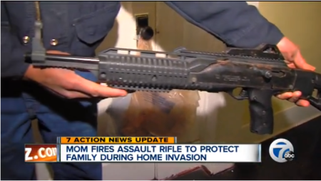 The assault used by the unidentified mom to scare off her attackers.