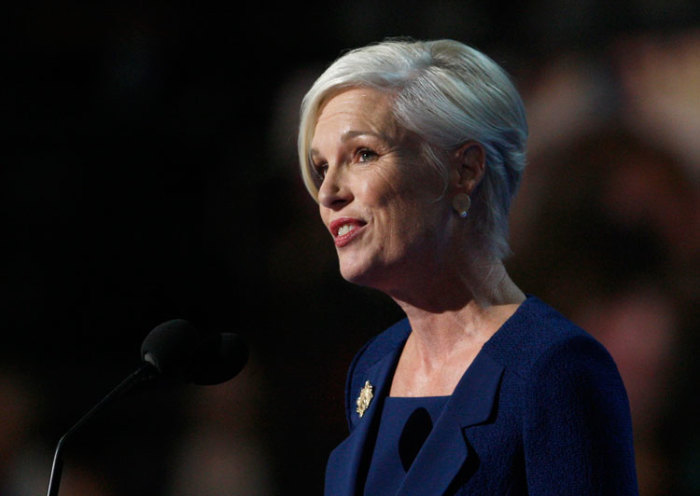 Cecile Richards, president of Planned Parenthood Federation of America, waves after addressing the second session of the Democratic National Convention in Charlotte, N.C. Sept. 5, 2012.