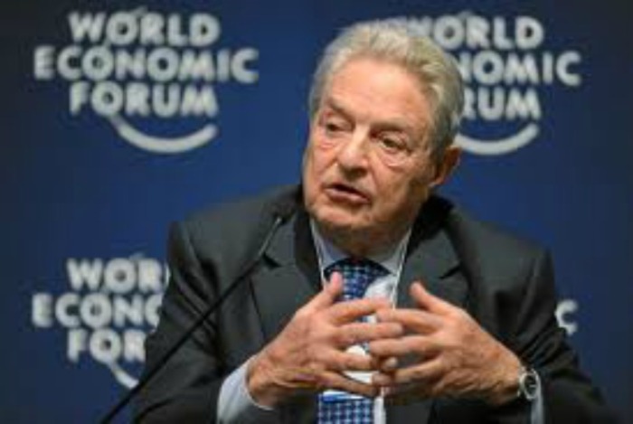 Liberal financier George Soros speaks at the World Economic Forum.