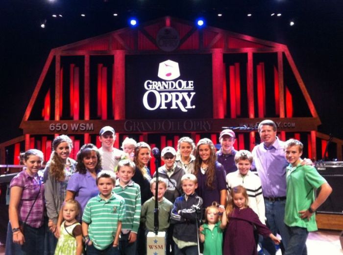 Duggar family of the TLC reality TV show '19 Kids and Counting' at the Grand Ole Opry in Nashville, Tenn. The Duggar family has been featured on the TLC network since 2004.