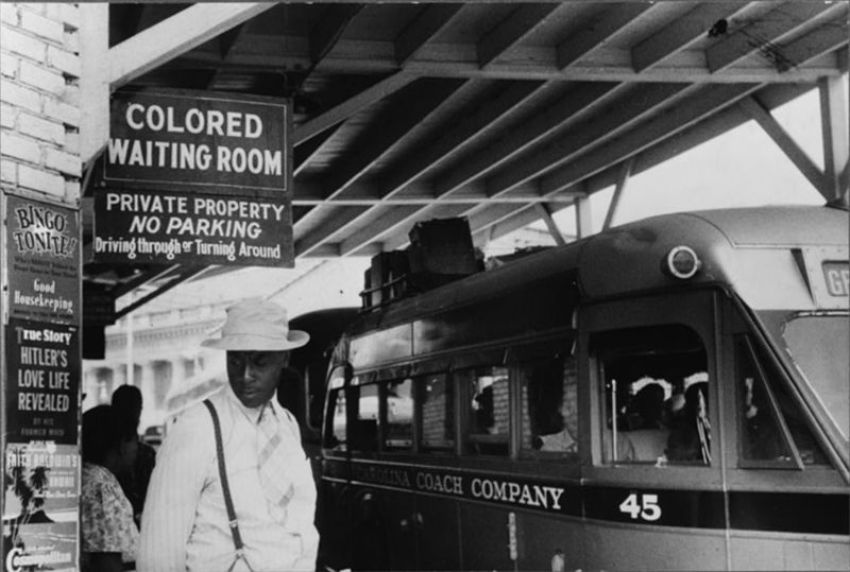 "At the bus station in Durham, North Carolina." May 1940, Jack Delano.