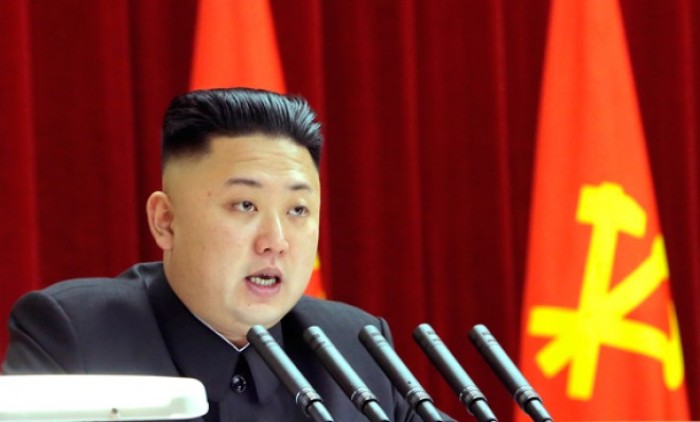 North Korean leader Kim Jong Un presides over a plenary meeting of the Central Committee of the Workers' Party of Korea on March 31, 2013.