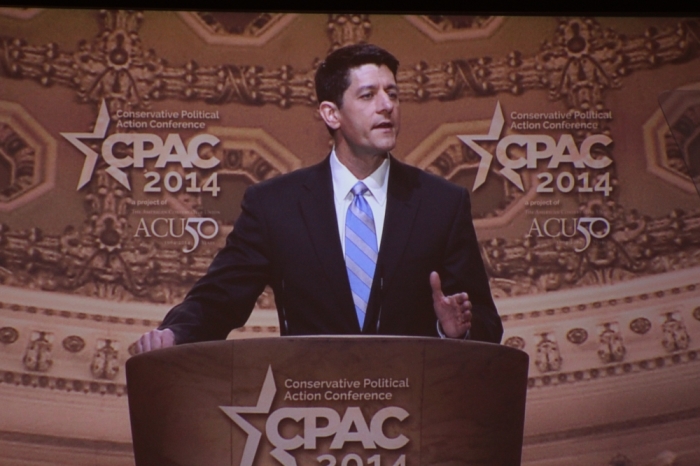 Representative Paul Ryan (R-Wis.), spoke about the unity of the Republican Party at the Conservative Political Action Conference held in National Harbor, Md., March 6, 2014.