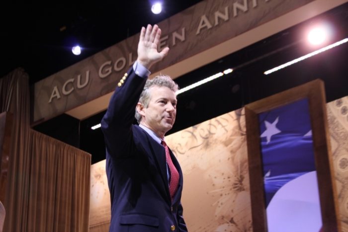 Senator Rand Paul (R, Kentucky) speaks at the Conservative Political Action Conference in National Harbor, Md., March 7, 2014.