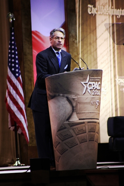 Founder of Socrates in the City and author of best-selling biographies of William Wilberforce, Dietrich Bonhoeffer, and others, Eric Metaxas speaks at the Conservative Political Action Conference in National Harbor, Md., March 7, 2014.