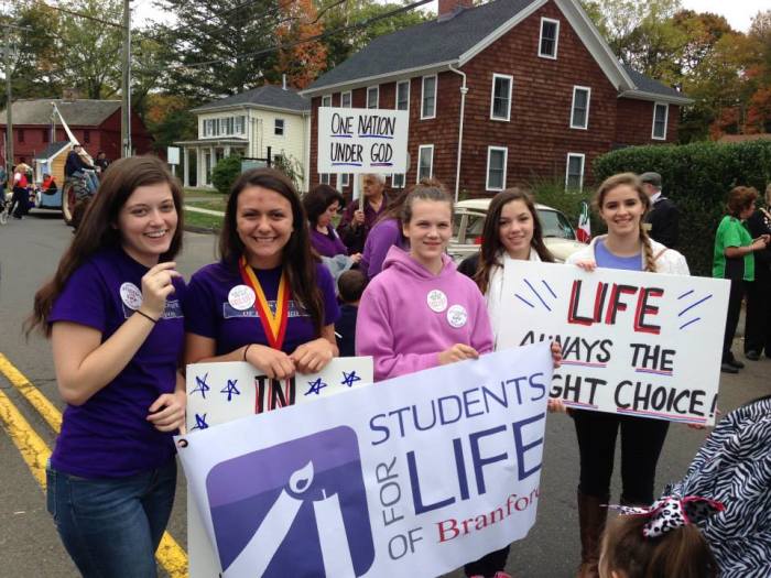 Students for Life of Branford, Oct. 13, 2013.