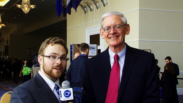 Tom Minnery, president and CEO of Focus on the Family's political arm CitizenLink, speaks to CP reporter Tyler O'Neil at the Conservative Political Action Conference (CPAC) at the Gaylord National Harbor, Md. on Friday, March 7, 2014.