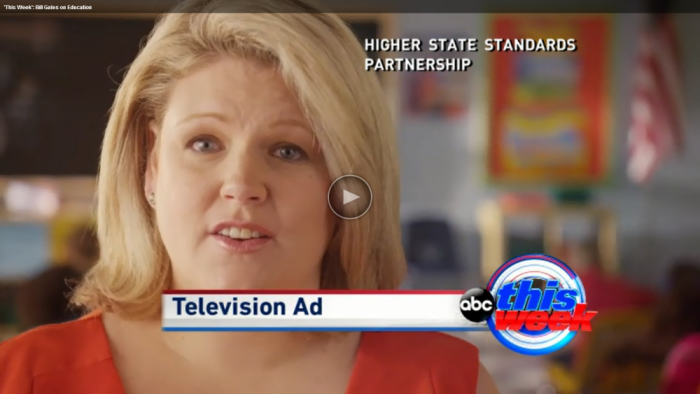 'Higher State Standards Partnership' ad supporting Common Core, shown on ABC's 'This Week,' March 16, 2014.