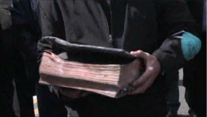 This decades-old Bible from the Spanish Christian Church survived the deadly gas explosion that leveled the church and killed eight people in East Harlem, NY last Wednesday.