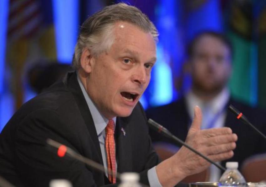 Democratic Governor Terry McAuliffe of Virginia makes remarks during a "Growth and Jobs in America" discussion at the National Governors Association Winter Meeting in Washington, D.C. Feb. 23, 2014.