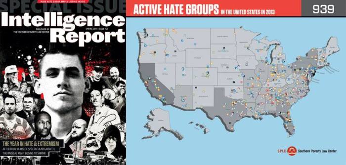 The Southern Poverty Law Center's latest Intelligence Report and updated hate map for 2013.