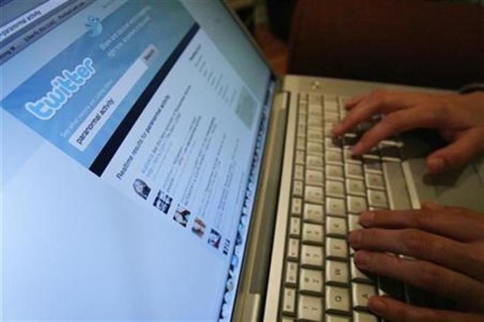 A Twitter page is displayed on a laptop computer in Los Angeles, Calif., Oct. 13, 2009.