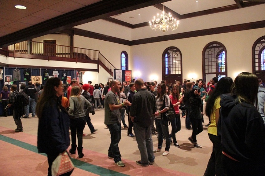 Attendees at the Hylton Memorial Chapel in Woodbridge for "Reverse", a youth event organized by Dare 2 Share Ministries on the last weekend of March 2014.