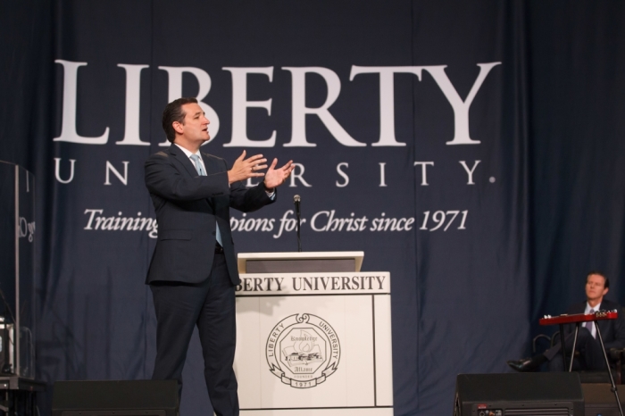 Sen. Ted Cruz (R-Texas) speaking at the Liberty University Convocation, Lynchburg, Va., April 2, 2014.