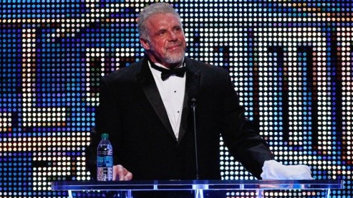The Ultimate Warrior (aka James Hellwig) during his Hall of Fame speech.