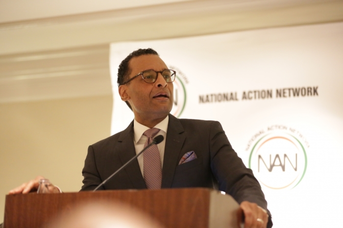 President of the Council of Churches of the City of New York and senior pastor of Brooklyn, N.Y.'s 30,000-plus member Christian Cultural Center A.R. Bernard speaks at the National Action Network convention in New York City on Friday April 11, 2014.