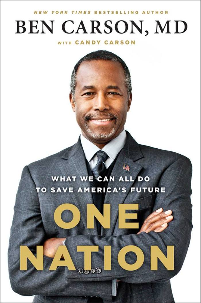 The cover of Ben Carson's upcoming book, 'One Nation: What We Can All Do to Save America's Future.'