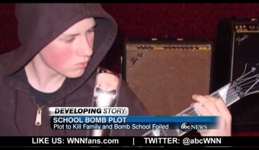 Minnesota teen suspect held by Waseca Police Department in this undated photo.