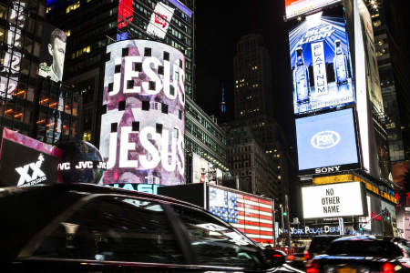 Hillsong Takes Over New York City S Times Square With Jesus No Other Name Campaign Church Ministries News