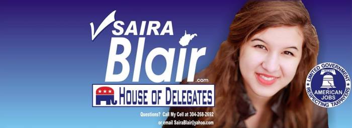 Saira Blair, 17, won the West Virginia Republican primary for a seat in the state's House of Delegates on Tuesday, May 13, 2014.