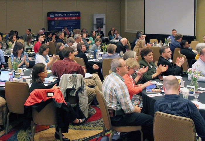 The audience for the first day of the Coalition to End Sexual Exploitation Summit 2014 at the Tysons Corner Marriott in Tysons Corner, Virginia, Friday, May 16, 2014.