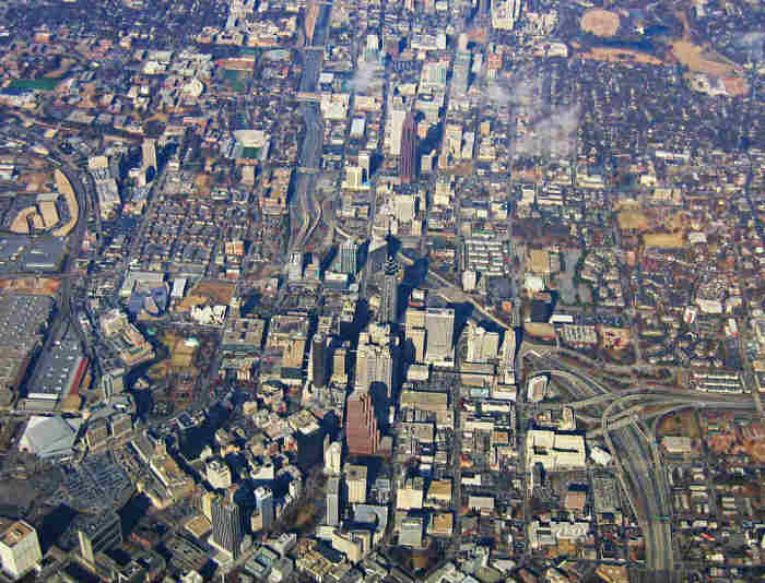 An aerial view of Downtown Atlanta, Georgia, is seen in this file photo.