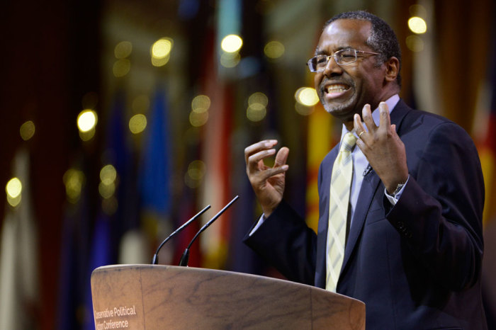 Columnist, retired neurosurgeon and potential presidential candidate Ben Carson speaks at the Conservative Political Action Conference (CPAC) in Oxon Hill, Maryland, March 8, 2014. CPAC closes after 3 days where thousands of conservative activists, Republicans and Tea Party Patriots gathered to hear politicians, presidential hopefuls, and business leaders speak, lobby and network for a conservative agenda, looking to Congressional gains in 2014 and a Republican president in 2016.
