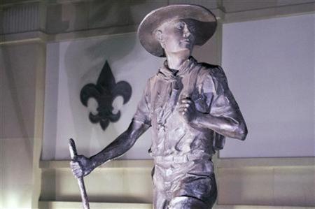 A statue titled "Trail to Manhood" stands outside the National Scouting Museum in Irving, Texas, in this file photo taken May 22, 2013.