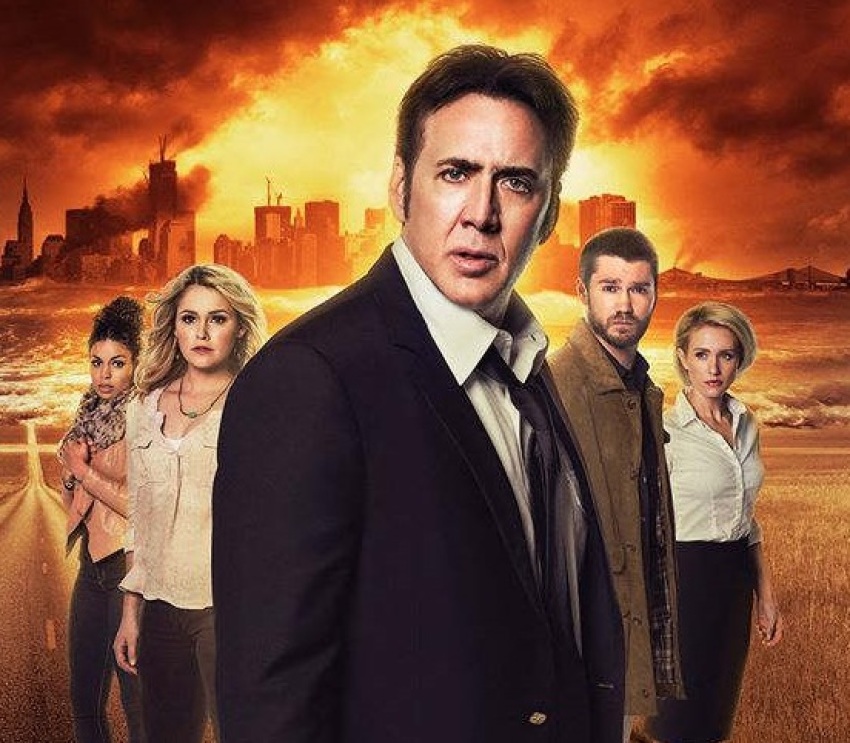 The official movie poster for "Left Behind" starring Nicolas Cage.