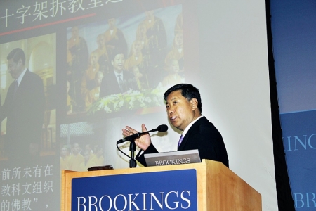 Rev. Zhang Boli, chief pastor at Washington Harvest Chinese Christian Church, speaking at an event in Washington, DC titled "Christianity in China: A Force for Change?" on Tuesday, June 3, 2014.
