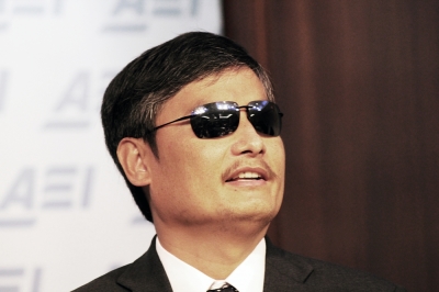 Chen Guangcheng delivering a speech at the American Enterprise Institute for an event marking the 25th anniversary of the Tiananmen Square Massacre, June 3, 2014, Washington, D.C.