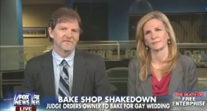 Colorado baker, Jack Phillips (l) and his lawyer Nicolle Martin (r).