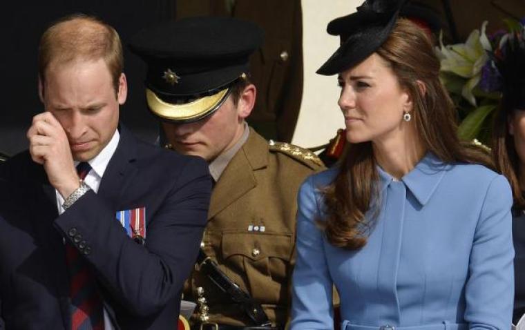 Britain's Prince William, The Duke of Cambridge and his wife, Catherine, The Duchess of Cambridge, attend a commemoration of the 70th anniversary of the D-Day landings at Gold Beach at More...