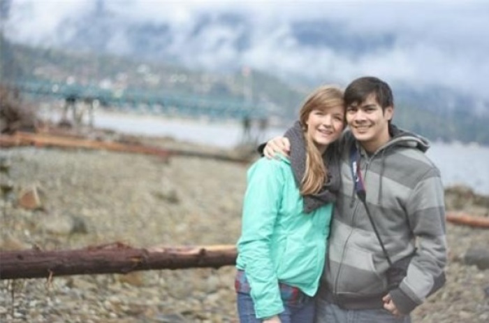 Jon Meis, the man who tackled a gunman on the Seattle Pacific University campus on June 5, 2014, is pictured with his fiancee, Kaylie Sparks. The couple is engaged to be married at the end of June.