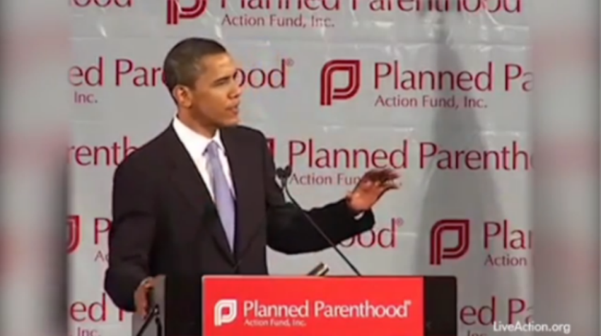 President Barack Obama speaks at a Planned Parenthood event featured in a Live Action undercover investigative report, Planned Parenthood Exdposed, titled,
