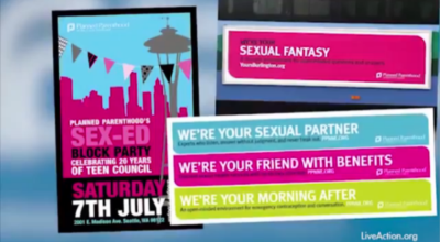 Planned Parenthood promotional materials aimed at adolescents and teens featured in a Live Action undercover investigative report, Planned Parenthood Exdposed, titled, 'Sexed: Planned Parenthood's Dangerous Advice for Kids,' released on June 10, 2014.