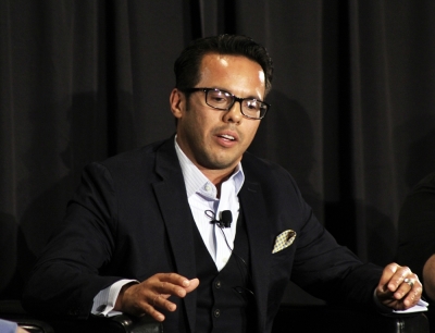 Rev. Samuel Rodriguez on the Ethics and Religious Liberty Commission panel on 'Hobby Lobby and the Future of Religious Liberty,' at the Southern Baptist Convention, Baltimore, Md., June 9, 2014.