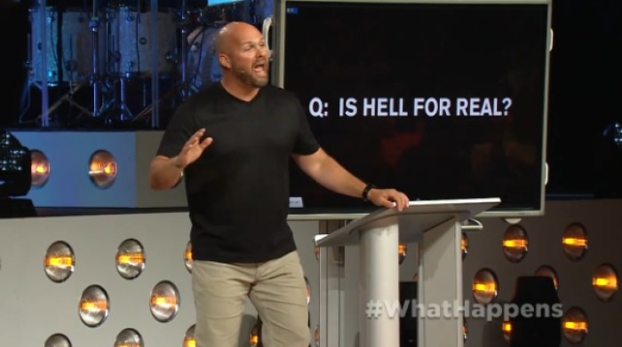 Clayton King preaching on the topic of hell at NewSpring Church.