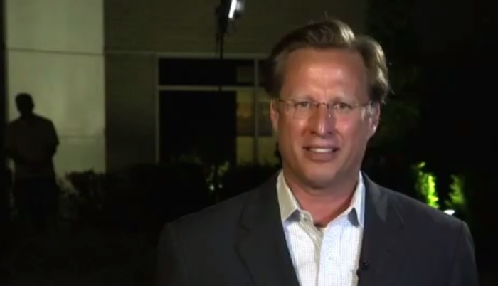 Dave Brat speaks with Sean Hannity on Fox News on June 10, 2014 following his defeat of House Majority Leader Eric Cantor in the GOP primary of Virginia's conservative 7th congressional district.
