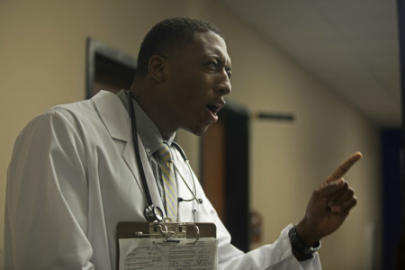 Rapper Lecrae Moore, making his feature film debut, plays the role of Dr. Darnall Malmquist in "Believe Me."