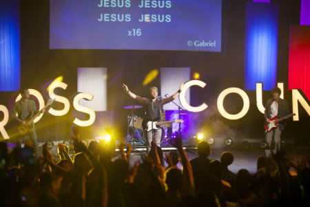 A scene from the feature film "Believe Me" is seen in this still.