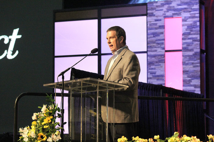 Thom Rainer, CEO of LifeWay Christian Resources, speaks at the 2014 Southern Baptist Convention in Baltimore, Maryland on Wednesday, June 11, 2014.